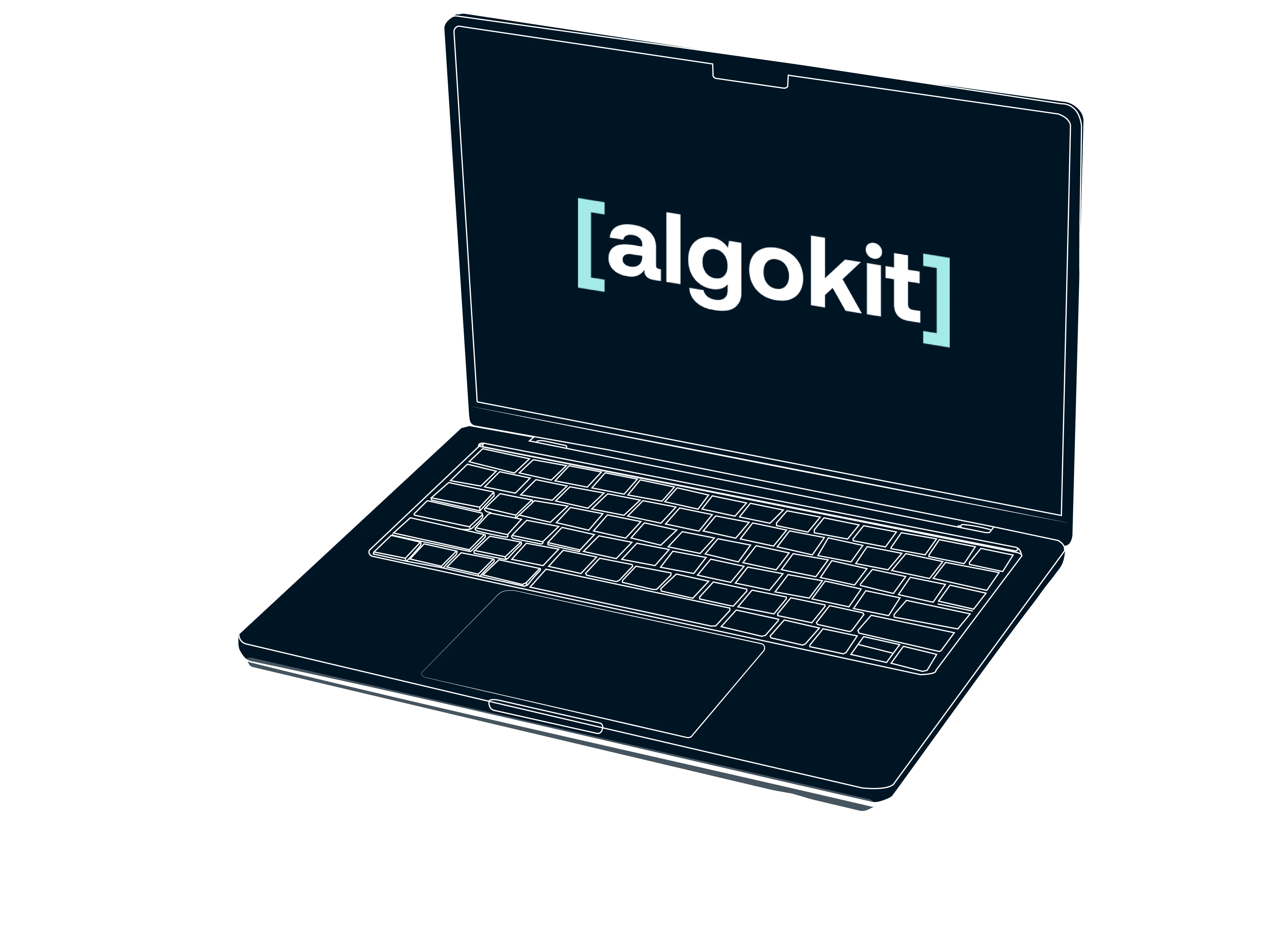 laptop drawing in white outline